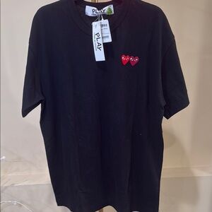 Comme des Garçons PLAY Black T-Shirt with Red Heart